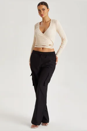 Urban Bliss Womens Oatmeal Ballet Wrap Crop Cardi - - Size 14 UK