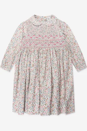 Sarah Louise Girls Floral Smocked Dress in - Size 6Y