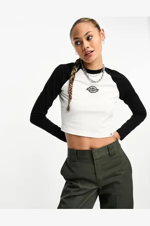 Dickies Womens sodaville raglan long sleeve t-shirt in - Size X-Large