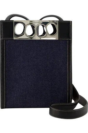 Alexander McQueen Mens Mini Tote Bag - - Leather - Denim/Black - - One Size