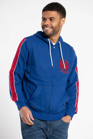 Tokyo Laundry Mens Royal Zip-Through Printed Hoody - - Size Large