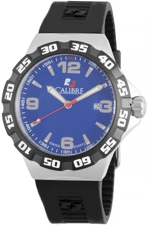 Calibre Mens Lancer Swiss Made Movement Watch Rubber Blue L3 Dial - One Size