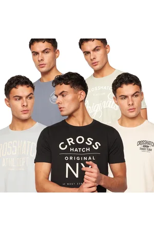 Crosshatch Mens Feltrax T-Shirt (Pack of 5) (Multicoloured) - Cotton - Size Small