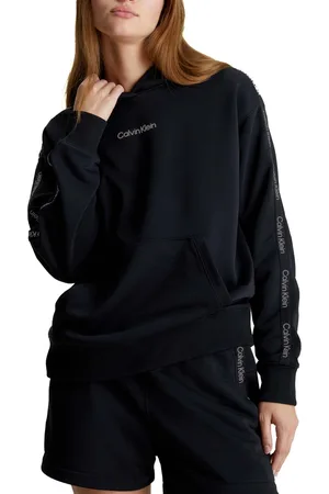 Calvin Klein Womens Sport Logo Hoodie in Cotton - Size 14 UK
