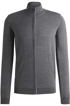 HUGO BOSS Mens San Jorge Zip-Up Cardigan in Wool - Size 2XL