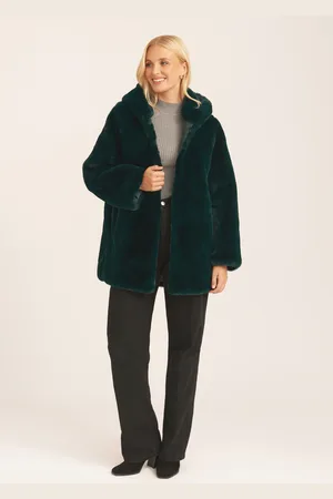 Gini London Womens Hooded Faux Fur Jacket - - Size Medium/Large