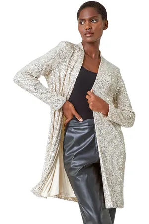 Roman Womens Longline Sequin Stretch Jacket - - Size 12 UK