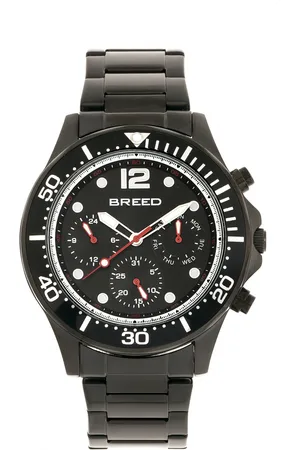 Breed Mens Pegasus Bracelet Watch w/Day/Date - Stainless Steel - One Size