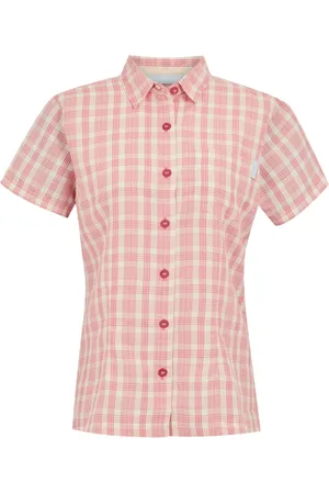 Regatta Womens/Ladies Mindano VIII Checked Short-Sleeved Shirt ( Bloom) - Size 12 UK