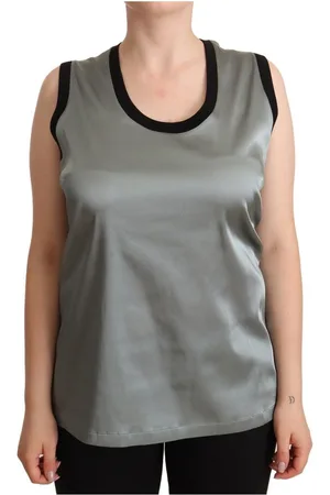 Dolce & Gabbana WoMens Round Neck Sleeveless Casual Tank Top material_Acetate - Size IT 48 (Womens)