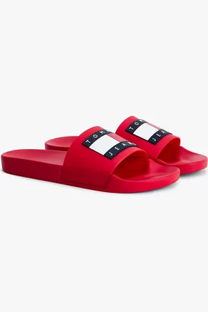 Tommy Hilfiger TJ POOL SLIDES Mens Deep Crimson - - Size UK 10