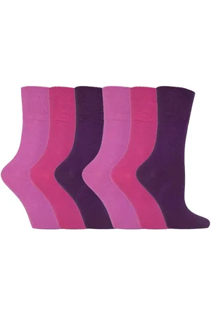 IOMI Womens Ladies 6 pack non elastic diabetic socks with hand linked toe seams - Cotton - Size UK 4-6.5