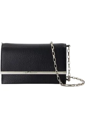 Alexander McQueen Womens Mini Cross Bar Purse - - Leather - /Silver Lambskin - One Size