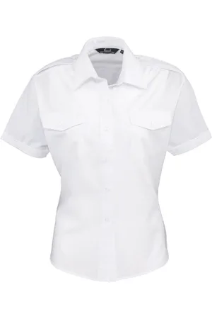 Premier Womens/Ladies Short-Sleeved Pilot Shirt - Size 24 UK