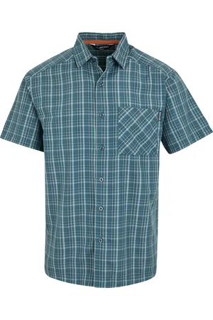 Regatta Mens Mindano IX Checked Short-Sleeved Shirt (Stormy Weather/Iceberg/Ash) - - Size 3XL