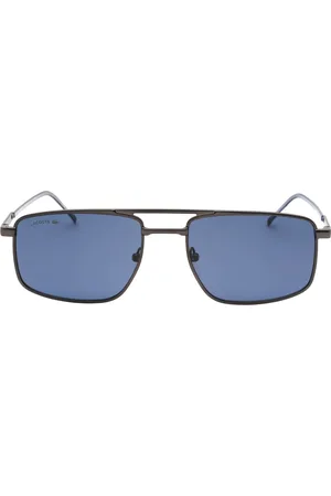 Lacoste Mens Blue Lensed Matte Dark Grey Sunglasses - - One Size