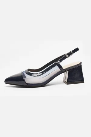 Quiz Womens Faux Leather Mesh Low Block Heels - Size UK 3