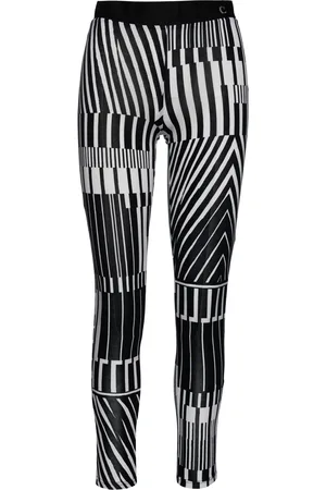 Conquista Womens Silky and White Print Pants - Size EU 38 (Womens)