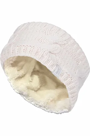 Heat Holders Womens Ladies Cable Knitted Fleece Lined Thermal Winter Ear Warmer Headband - - One Size