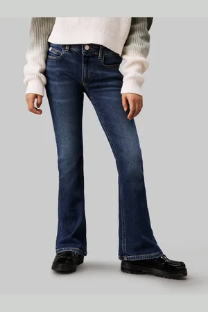 Calvin Klein Girls Mid Rise Flared Jeans in - Size 6Y
