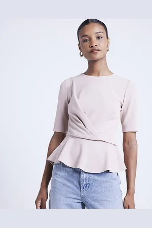 River Island Womens Peplum Top Twist Front - Size 10 UK