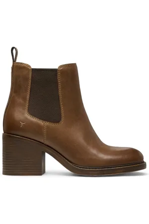 Windsor Womens Classic Leather Platform Ankle Chelsea Boots - Varsity - Size UK 4