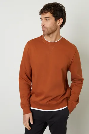 Threadbare Mens Tangerine Mock T-Shirt Crew Neck Sweatshirt - - Size Medium