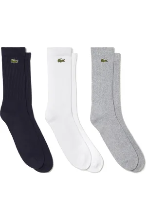 Lacoste 3 Pack Mens Crew Socks - Cotton - Size UK 6-9