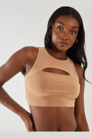 Pink Vanilla Womens Letterbox Crop Top - - Size Medium
