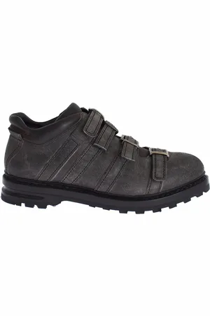 Dolce & Gabbana Mens Gray Leather Ankle Strap Shoes Boots - Calf Leather - Size 39.5 EU/IT