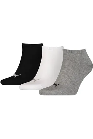 PUMA Mens Unisex Sneaker Plain 3 Pack in Grey/White/Black - Fabric - Size EU 35 - 38