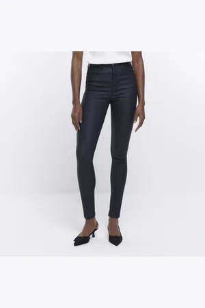 River Island Womens Skinny Jeans Coated Denim High Waisted - Size 6 Regular