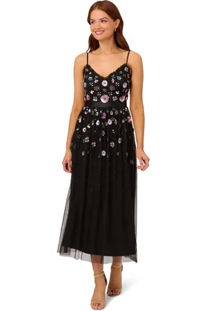 Adrianna Papell Womens Multi Floral Beaded Dress in - Size 18 UK