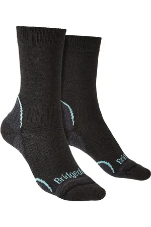 Bridgedale Womens Hiking Lightweight Boot Socks - Graphite / Mint - Nylon - Size 5-6.5 (UK Shoe)