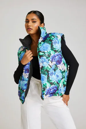 Urban Bliss Womens Floral Reversible Gilet - - Size 8 UK