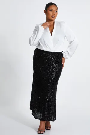 Quiz Womens Curve Sequin Midaxi Skirt - Size 18 UK