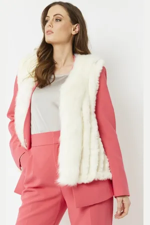 Jayley Womens Cashmere Blend Faux Fur Gilet - - One Size