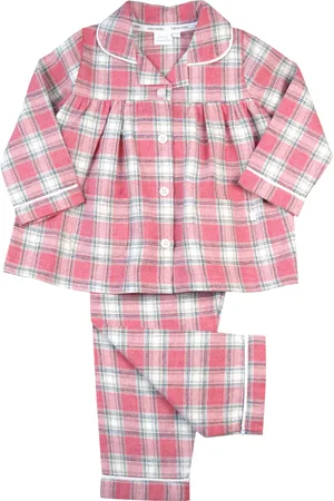 Mini Vanilla Pretty in Girls Cotton Check Traditional Pyjamas - Size 3-4Y