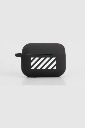 OFF-WHITE Accessories Off White Diagonal Silicon Airpods Cover in -White - One Size