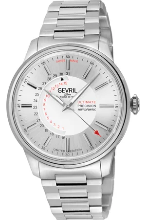 Gevril Mens Guggenheim Automatic 316L Stainless Steel Dial, Satin and Polished Bracelet. - One Size