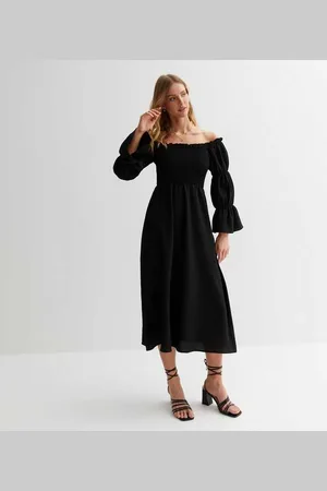 Gini London Womens Textured Shirred Top Smock Midi Dress - - Size 10 UK