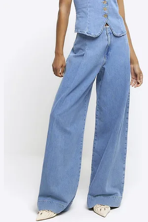 River Island Womens Baggy Jeans Mid Rise - Size 16 Short