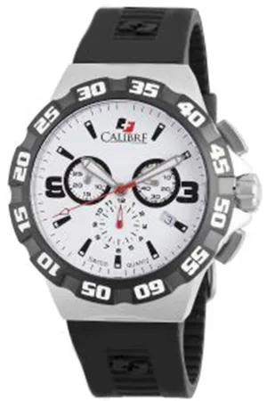 Calibre Mens Lancer Swiss Made Movement Watch Rubber White L3 Dial - One Size