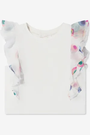 Chloé Chloé Girls Sleeveless Ruffle T-Shirt in - Size 14Y