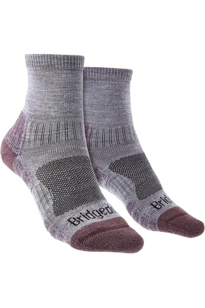 Bridgedale Womens Hiking Merino Socks - Heather / Damson - Merino Wool - Size 5-6.5 (UK Shoe)