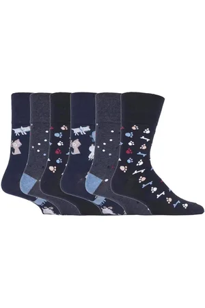 Gentle Grip 6 Pairs Mens Non Elastic Socks - MGG573 - Cotton - Size UK 6-11