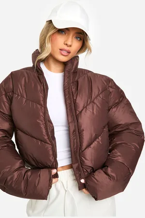Boohoo Womens Quilted Funnel Neck Puffer Jacket - - Size 10 UK