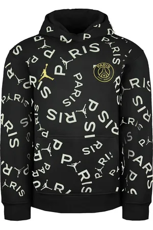 Nike Childrens Unisex Paris Saint-Germain Lng Sleve Pullover Kids Printed Hoodie DC8925 010 Cotton - Size Large
