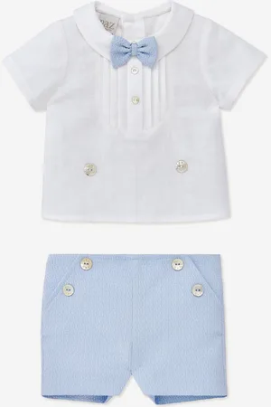 PAZ RODRIGUEZ Baby Boys Linen Shorts Set in - Size 2Y