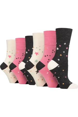 Gentle Grip Womens 6 Pack Ladies Non Elastic Loose Top Bamboo Socks - - Size UK 4-8